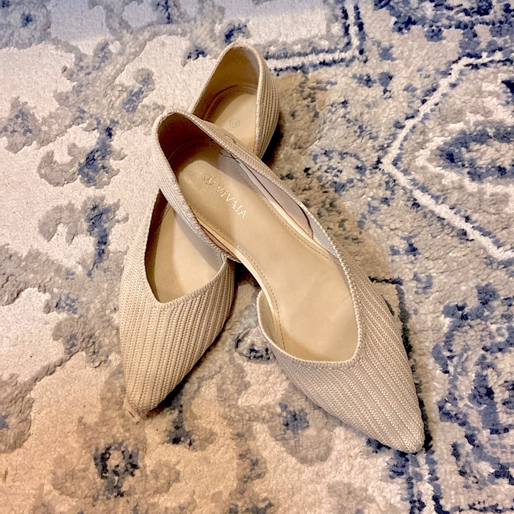 Vivaia Knit Flats - Cream Ivory - Size 7.5